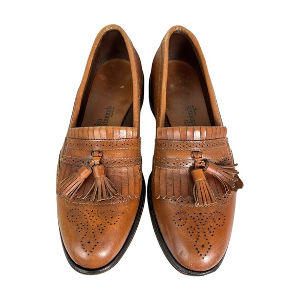 Allen Edmonds Bridgeton Brown Leather Slip-on Kiltie Tassel Loafer Shoes 10B - Picture 15 of 16